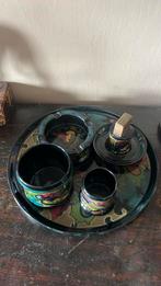 Plateel rokersset,plateel vaas,oud dienblad, antiek servies, Antiek en Kunst, Ophalen