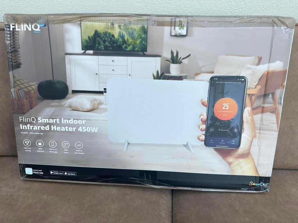 FlinQ Smart Infrarood Heater 450W - Energiezuinig!, Huis en Inrichting, Kachels, Overige soorten, Elektrisch, Nieuw, Ophalen of Verzenden