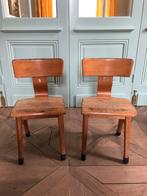 Twee vintage kleuterschool stoeltjes, Gebruikt, Ophalen, Stoel(en)