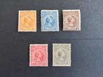 1891-1892 Kon Wilh hangend haar NVPH nr 34-38 ongestempeld, Postzegels en Munten, Postzegels | Nederland, Verzenden, T/m 1940
