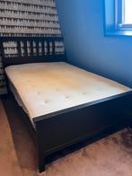 Ikea 140 cm bed , twijfelaar , incl matras en topper, Huis en Inrichting, Slaapkamer | Bedden, Ophalen, Gebruikt, Zwart, 140 cm