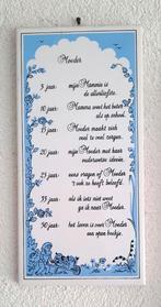 Set van 2 Delfts Blauwe wandtegels – Vader & Moeder teksten, Ophalen of Verzenden