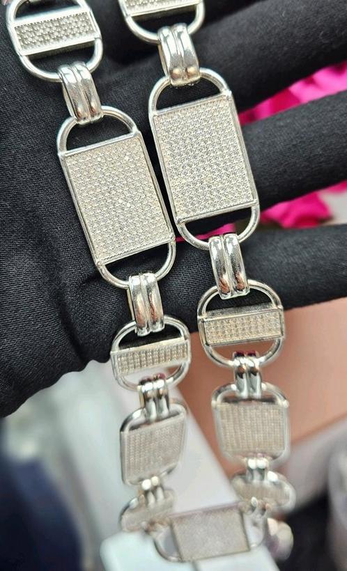 Magnum plaat zilver 925 ketting 70cm gerhodineerd, Sieraden, Tassen en Uiterlijk, Kettingen, Nieuw, Zilver, Zilver, Ophalen of Verzenden