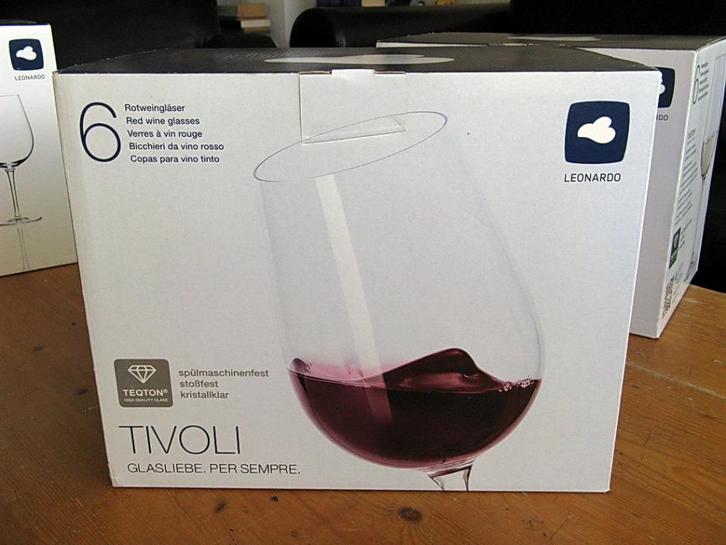 Leonardo Tivoli rode wijnglazen, Huis en Inrichting, Keuken | Servies, Nieuw, Glas of Glazen, Overige stijlen, Glas, Ophalen