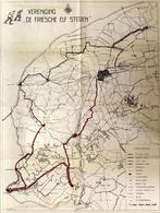 Grote orginele kaart van de elfstedentocht 1963, Ophalen of Verzenden, 1800 tot 2000, Nederland, Landkaart