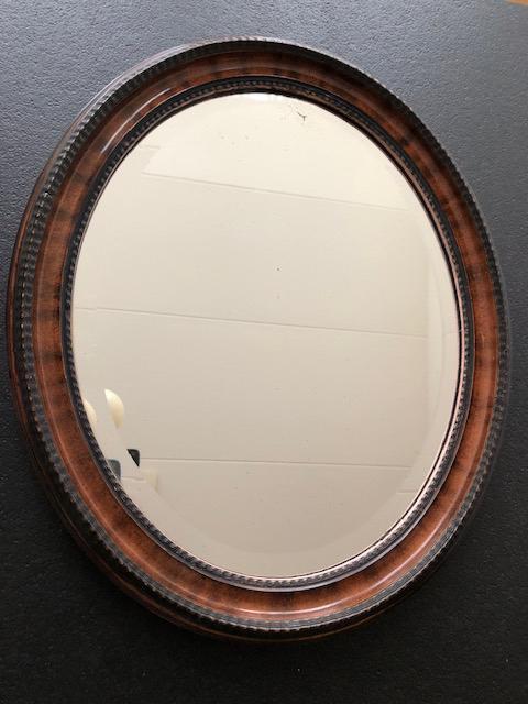 Spiegel, antiek, facet geslepen, brocante, hout, gipsopzet, Antiek en Kunst, Antiek | Spiegels, Minder dan 100 cm, Rechthoekig