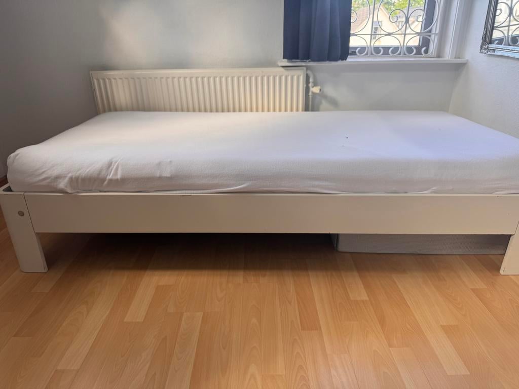 Auping ombouw auronde eenpersoonsbed, Huis en Inrichting, Slaapkamer | Bedden, Ophalen, Gebruikt, 90 cm, Eenpersoons