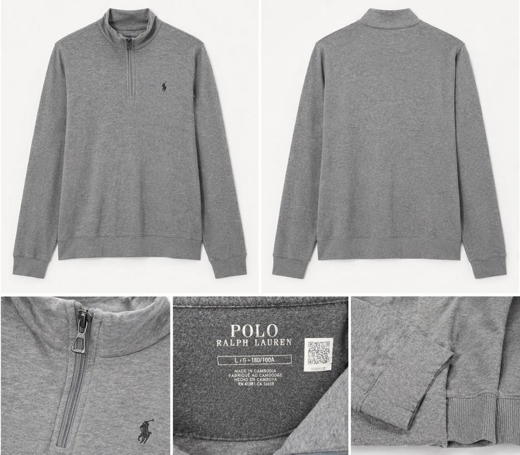 Polo Ralph Lauren Half Zip Grijs L, Ophalen of Verzenden, Zo goed als nieuw, Maat 52/54 (L), Grijs