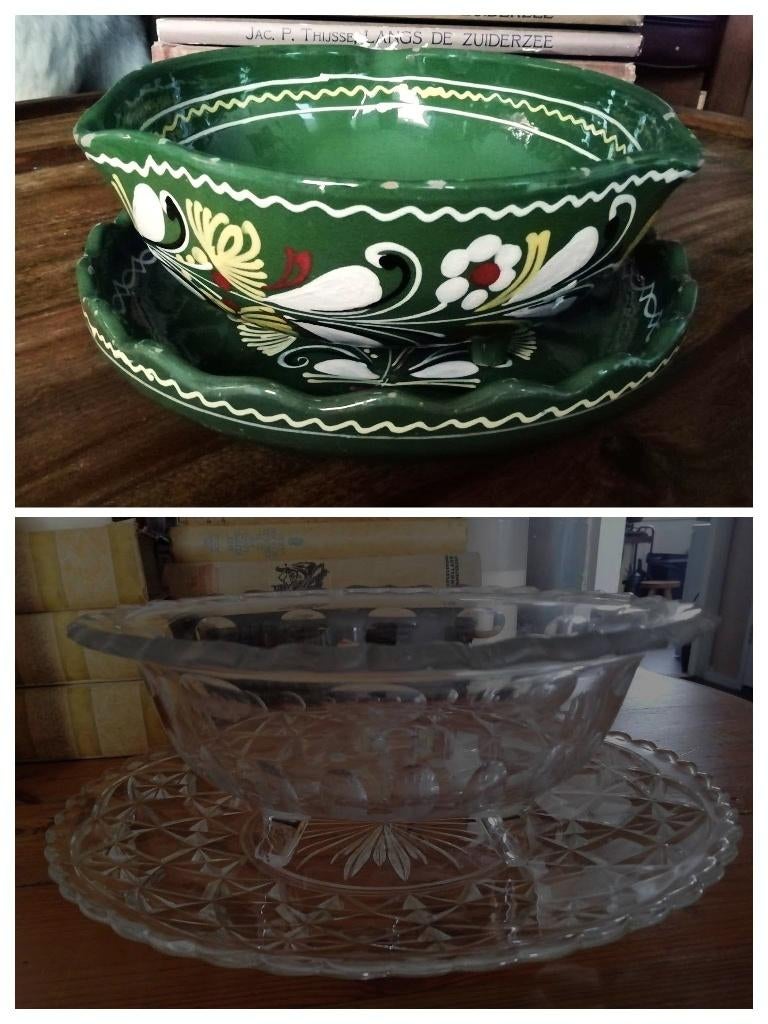 Vintage Fruittest kristal - Hongaars volkskunst - keramiek, Antiek en Kunst, Ophalen of Verzenden