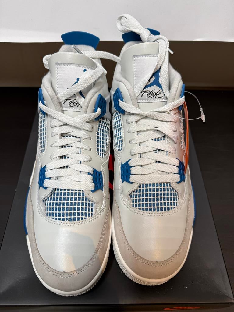 Nike Air Jordan 4 Retro Military Blue 45.5, Wit, Nieuw, Ophalen of Verzenden, Sneakers of Gympen