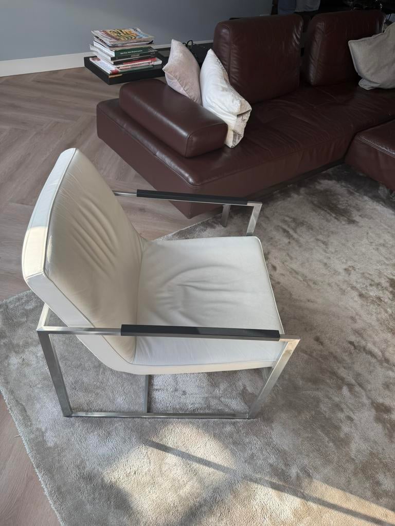 Harvink Fauteuil Wit, Wit, Leer, Ophalen of Verzenden, Zo goed als nieuw