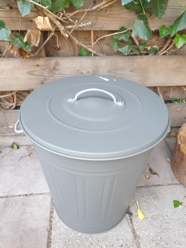 Metalen ton met deksel 40 LITER (emmer, prullenbak, etc...), Ophalen of Verzenden, Zo goed als nieuw, Overige materialen, Met deksel