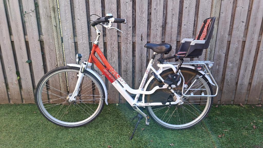 Sparta Amazone Dynamic moederfiets + Bobike zitje — €300, Ophalen, Sparta, Gebruikt, 47 tot 50 cm