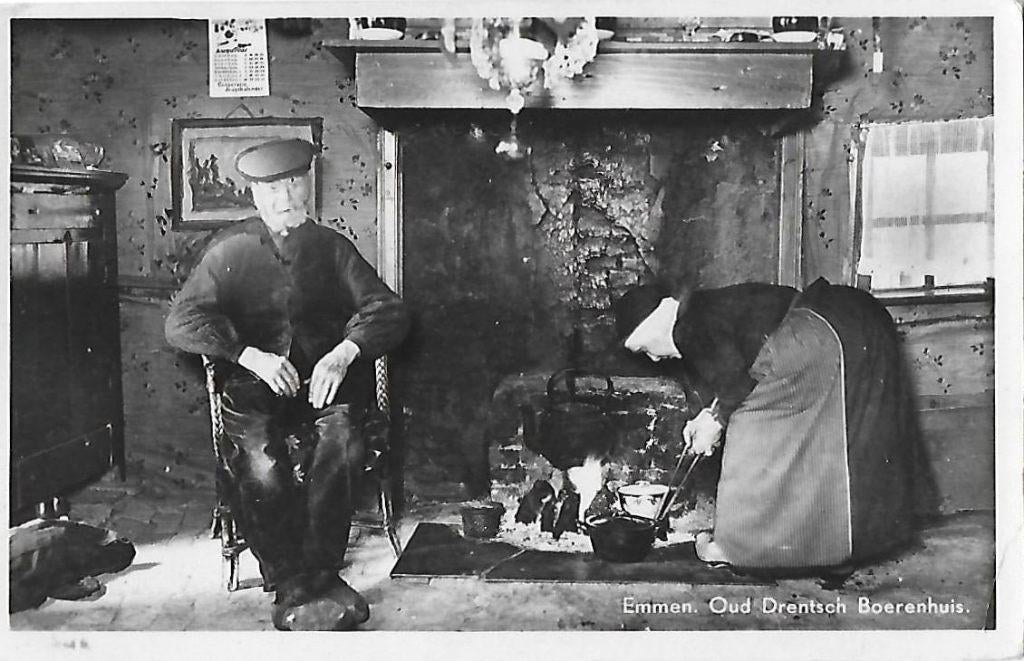 Emmen Drents Boerenhuis Oude Gelopen Ansichtkaart ( 9970), Verzenden, 1920 tot 1940, Gelopen, Drenthe