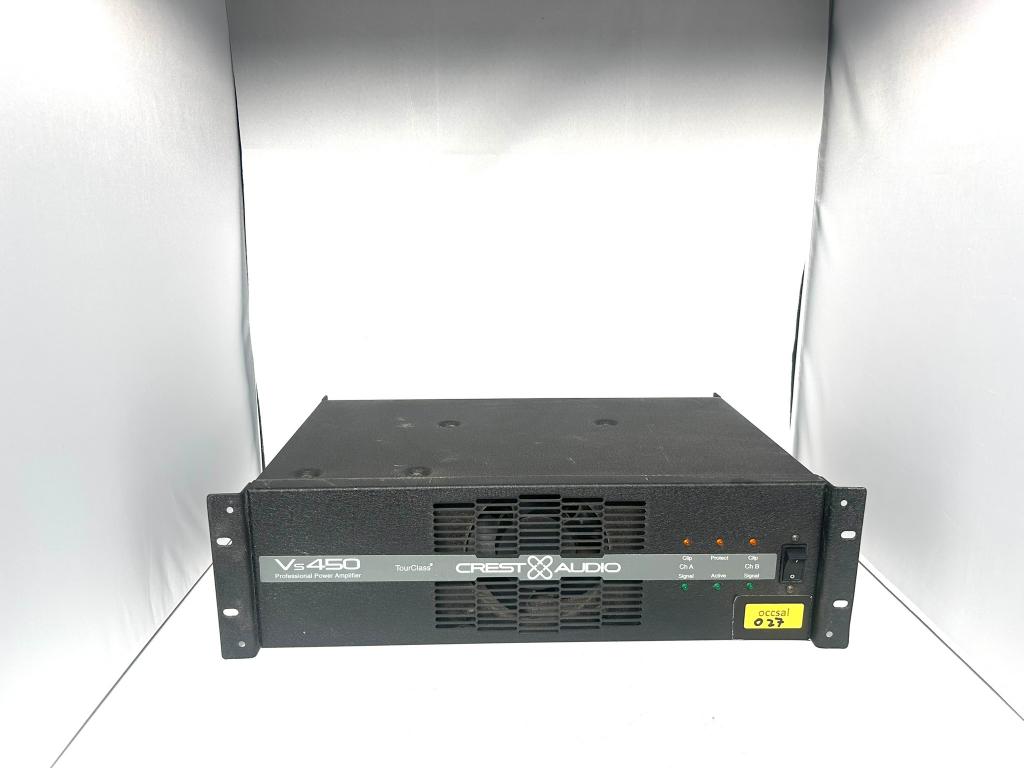 3027 ; versterker ; crest audio vs450 -, Ophalen, Gebruikt, Crest, 100 watt of meer