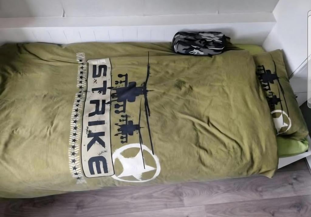 Net 1persoons dekbedovertrek, matrashoes, rolkussen, Eenpersoons, Dekbedovertrek, Ophalen of Verzenden, Zo goed als nieuw