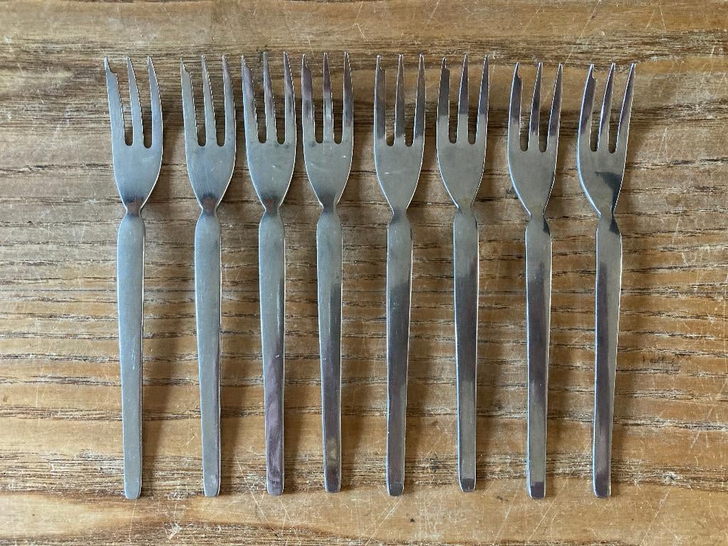 8x Vintage Sola Elite Diana taartvorkjes gebaksvorkjes vork, Ophalen of Verzenden