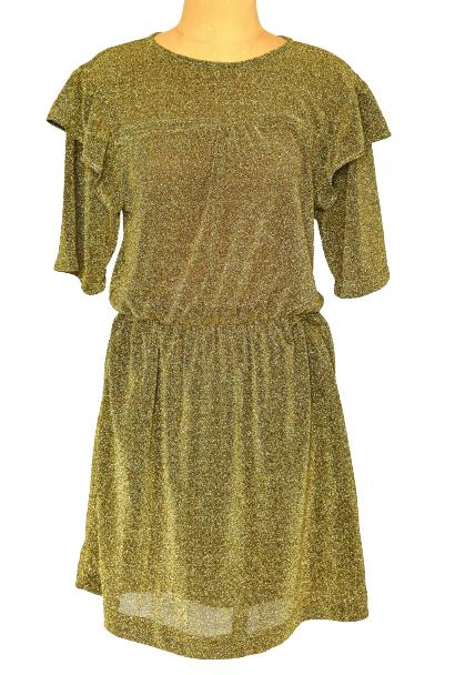 Polder lurex jurkje, glitter jurk, goud, Mt. S, Overige kleuren, Verzenden, Zo goed als nieuw, Knielengte