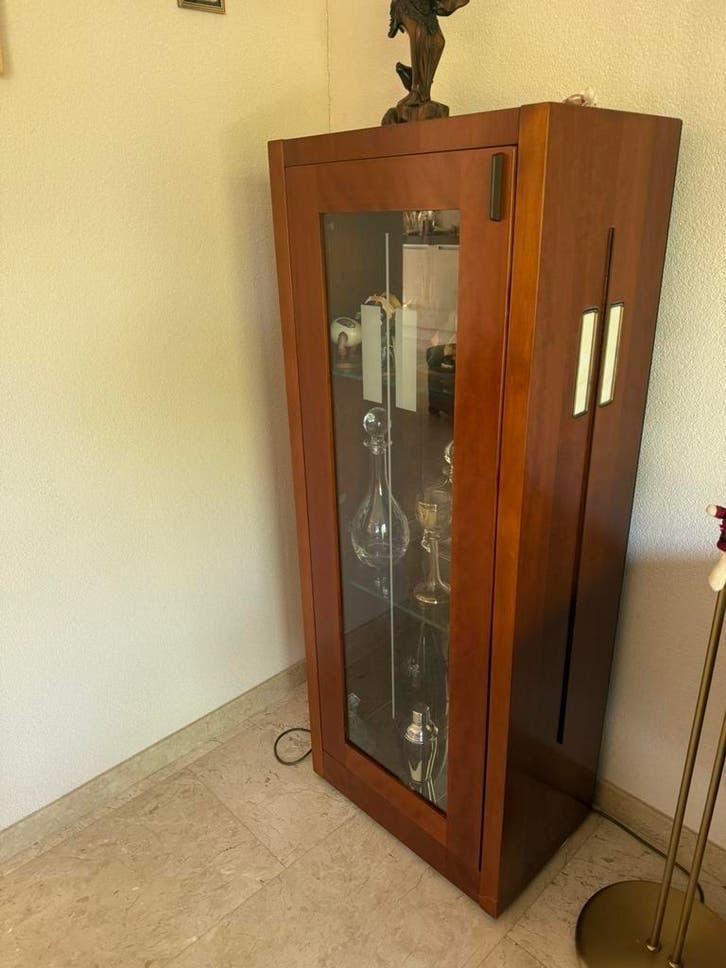 Schuitema vitrinekast Art Deco stijl kersenhout, Huis en Inrichting, Kasten | Vitrinekasten, Ophalen, Zo goed als nieuw, 25 tot 50 cm