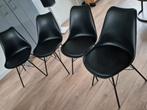 4 zwarte eetkamerstoelen, Huis en Inrichting, Stoelen, Ophalen