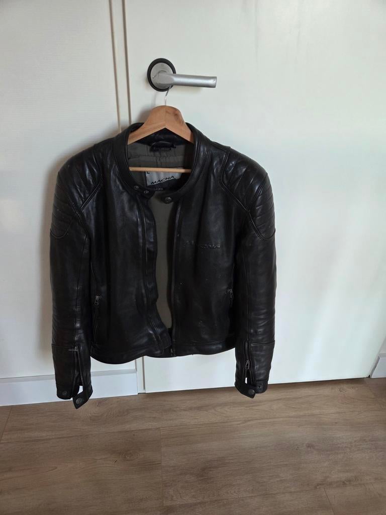 Macna motorjas - Zwart leren jack, Motoren, Kleding | Motorkleding, Heren, Jas | leer, Ophalen of Verzenden, Tweedehands