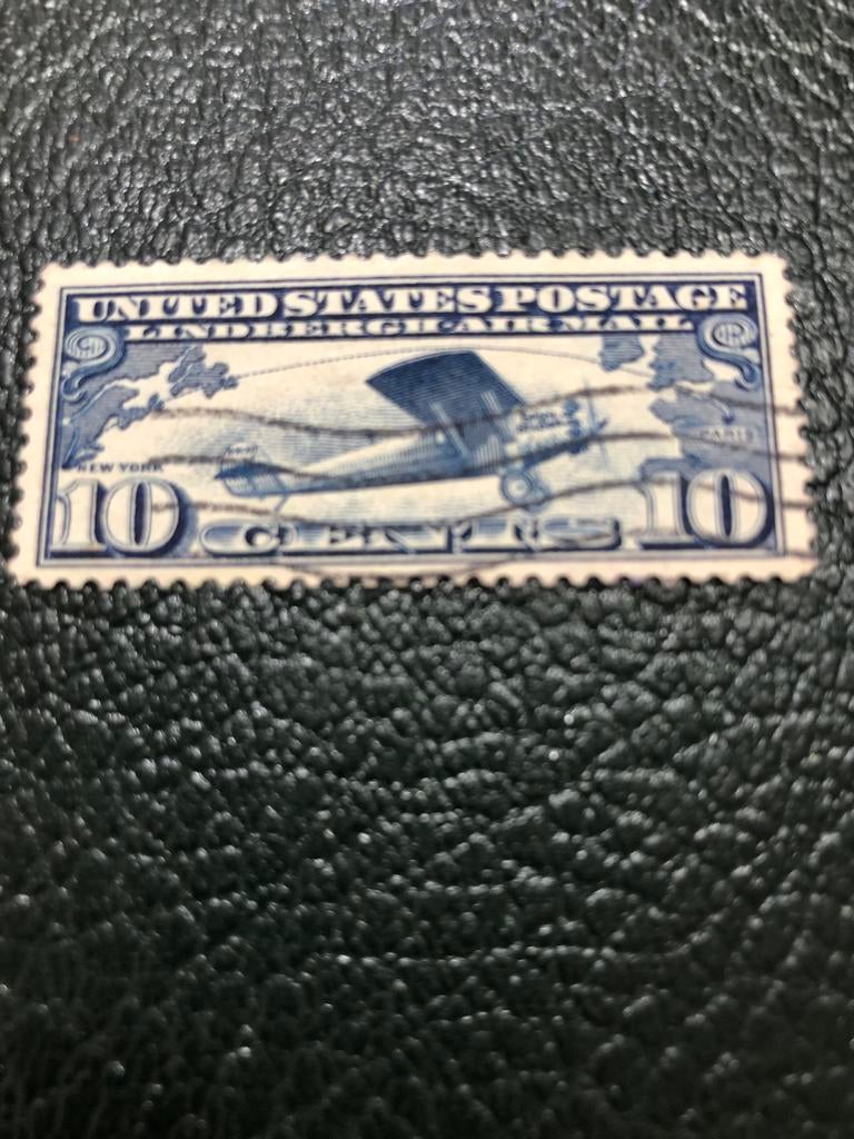 Zeldzame Amerikaanse Lindbergh Air Mail postzegel 1927, Postzegels en Munten, Postzegels | Amerika, Ophalen of Verzenden, Gestempeld