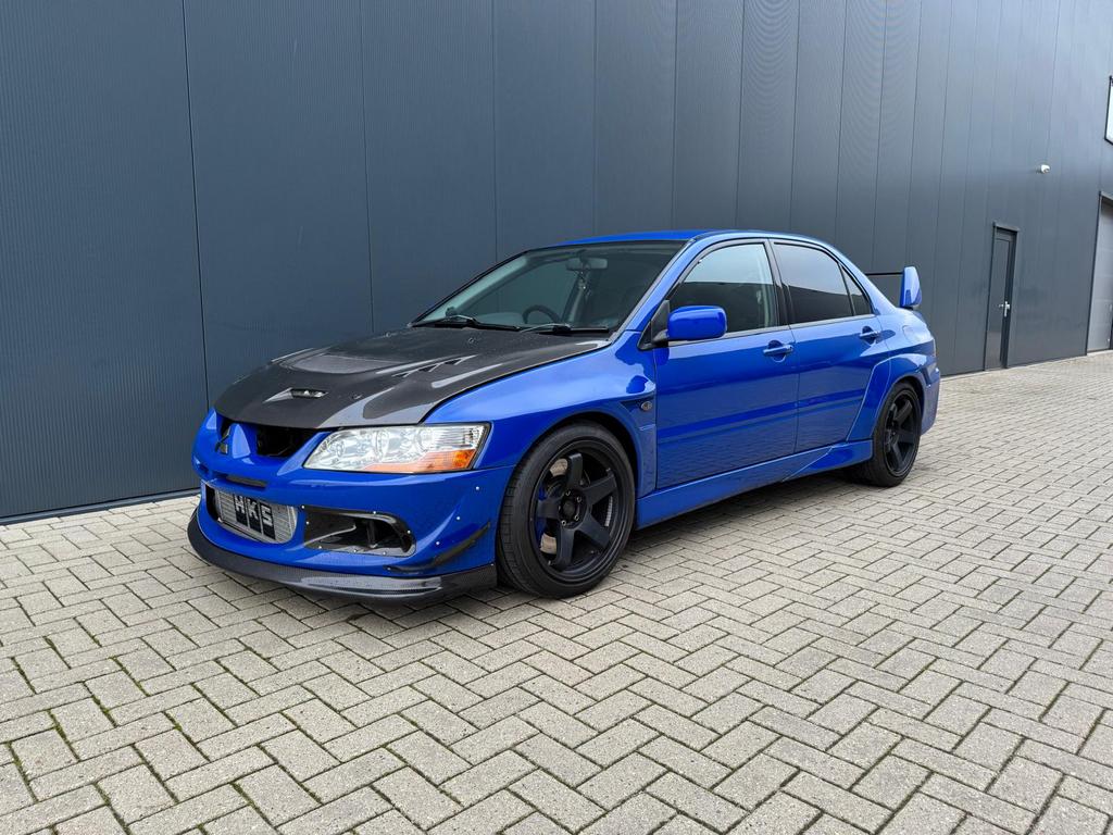 Mitsubishi Lancer Evo 8 Evolution VIII GSR JDM, Stof, Zwart, 4 cilinders, Blauw