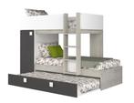 Lio Mineo stapelbed met kast en slaaplade - 90x190 - Witgren