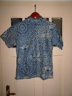 Batik herenoverhemd met korte mouwen uit Bali (M), Ophalen of Verzenden, Zo goed als nieuw, Blauw, Halswijdte 39/40 (M)