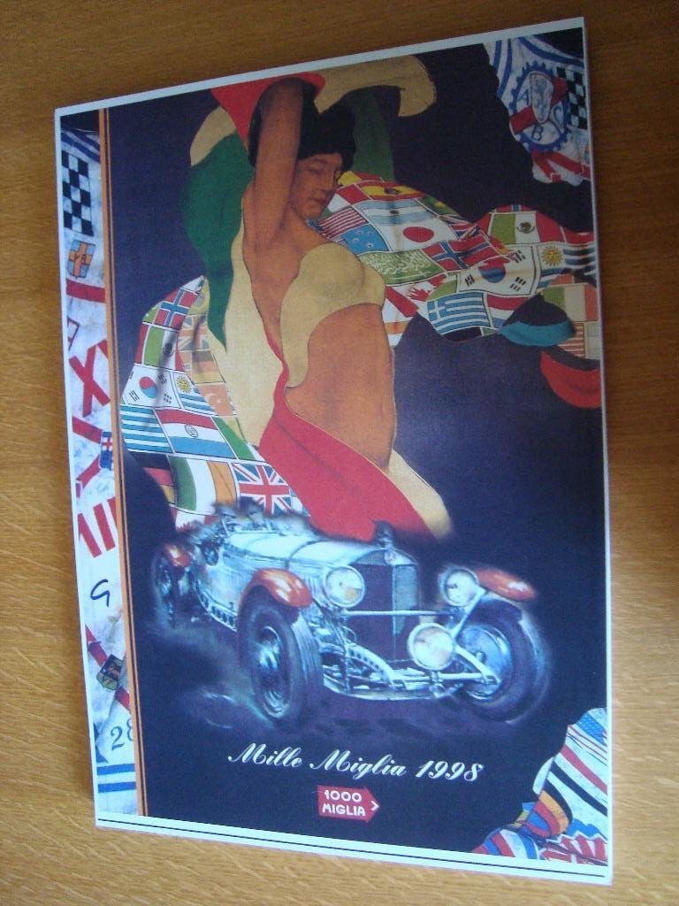 Mille Miglia 1998 plaat 42-30 cm, Ophalen of Verzenden, Nieuw, Auto's
