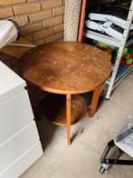 Oud ouderwets houten bijzettafeltje, Huis en Inrichting, Ophalen, Gebruikt, Rond, Minder dan 55 cm