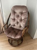 Vintage rotan draaistoel, Huis en Inrichting, Fauteuils, Ophalen of Verzenden