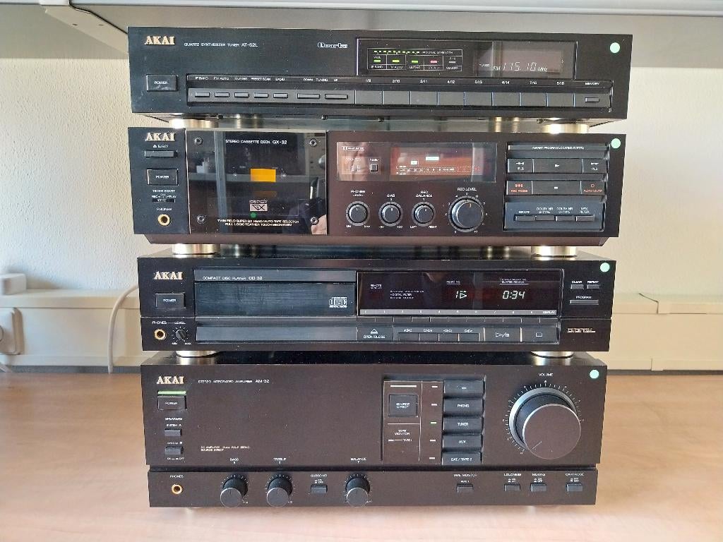 Akai Stereo set 32, Audio, Tv en Foto, Stereo-sets, Gebruikt, Cassettedeck, Cd-speler, Tuner of Radio, Akai, Losse componenten