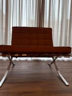 Barcelona Stoel - Cognac Leer & Chroom, Huis en Inrichting, Stoelen, Ophalen, Gebruikt, Bruin, Leer
