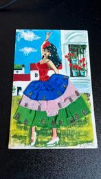 Spaanse flamingo danseres met echt stof, Ophalen of Verzenden, 1960 tot 1980, Gelopen, Overige thema's