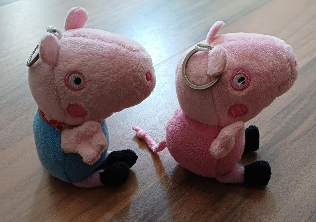 Pappa Big en George Big sleutelhangers - Peppa Pig, Ophalen of Verzenden, Gebruikt, Knuffel of Figuurtje