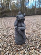 Betonbeeld Kikker op Ton, Tuin en Terras, Tuinbeelden, Ophalen, Nieuw, Beton, Dierenbeeld