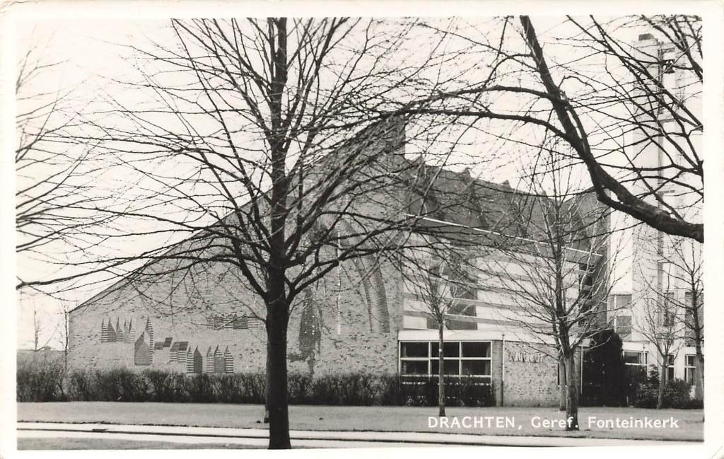 Drachten, Geref. Fonteinkerk, Ophalen of Verzenden, 1960 tot 1980, Ongelopen, Friesland