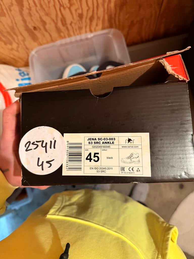 Nieuwe Werklaarzen Maat 45 - Zwart/Rood S3 SRC Ankle, Ophalen of Verzenden, Nieuw