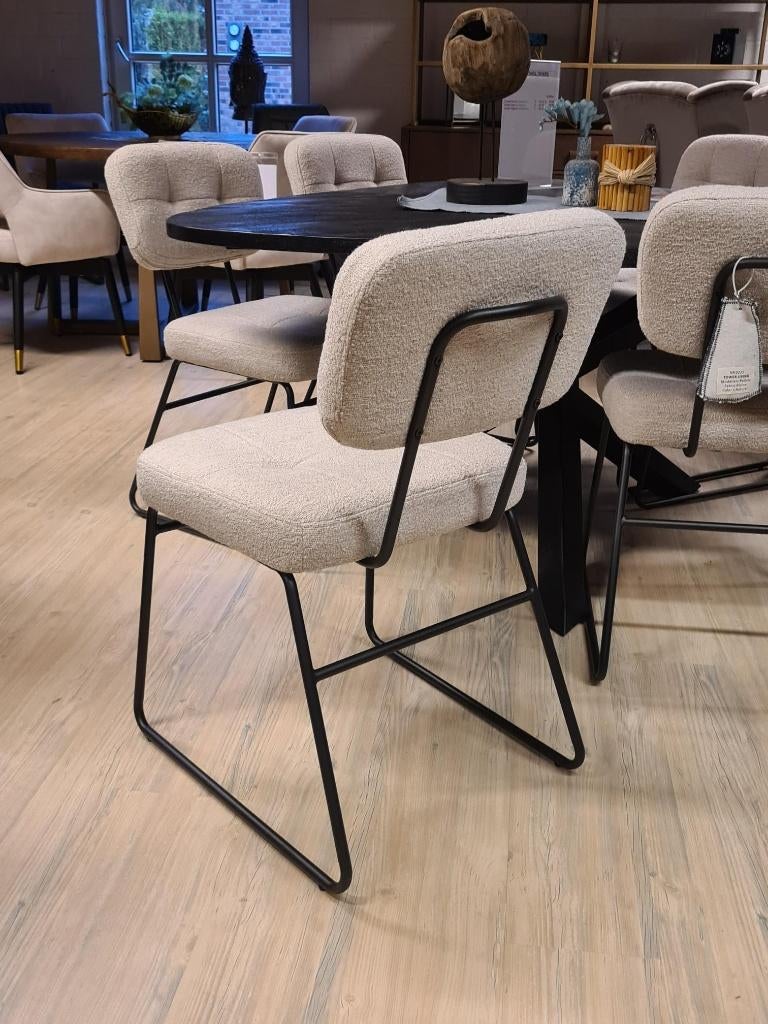 ACTIE Eetkamerstoel Padola Naturel Sand Grijs €139 NU €82 (5, Overige kleuren, Eetkamerstoelen Stoelen Padola stof alpine naturel sand grijs