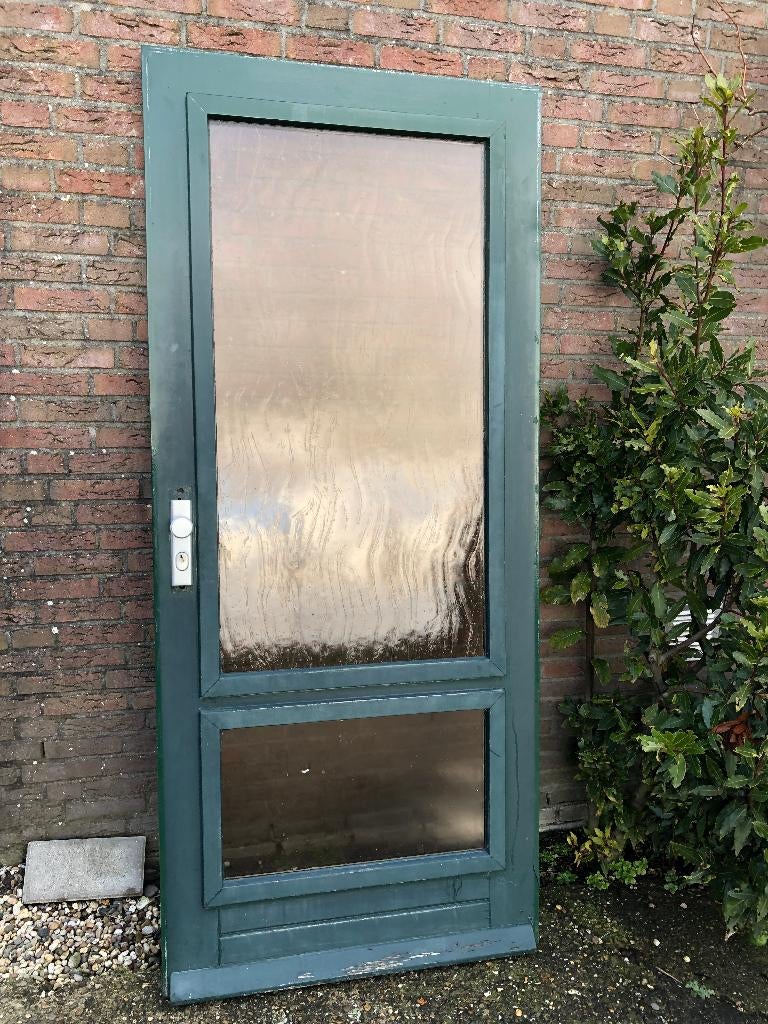 |Hardhouten buitendeur| voordeur| dubbelglas| 211x92,5 |, Doe-het-zelf en Verbouw, Deuren en Horren, Gebruikt, Buitendeur, 200 tot 215 cm