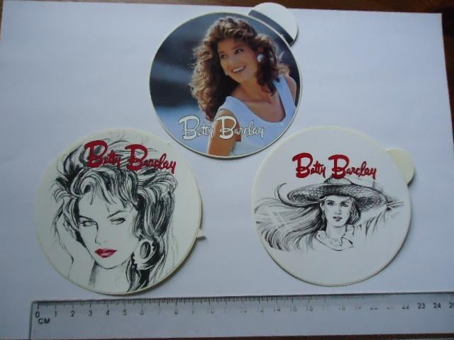 sticker oud BETTY BARCLAY mode merk fashion meiden strip, Verzenden, Zo goed als nieuw, Bedrijf of Vereniging