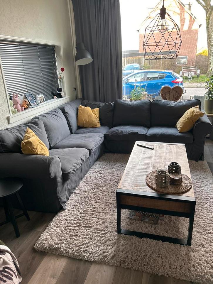 IKEA Ektorp Hoekbank + 2 Hoezen, Huis en Inrichting, Banken | Bankstellen, Gebruikt, Hoekbank, Vierpersoons of meer, 250 tot 300 cm