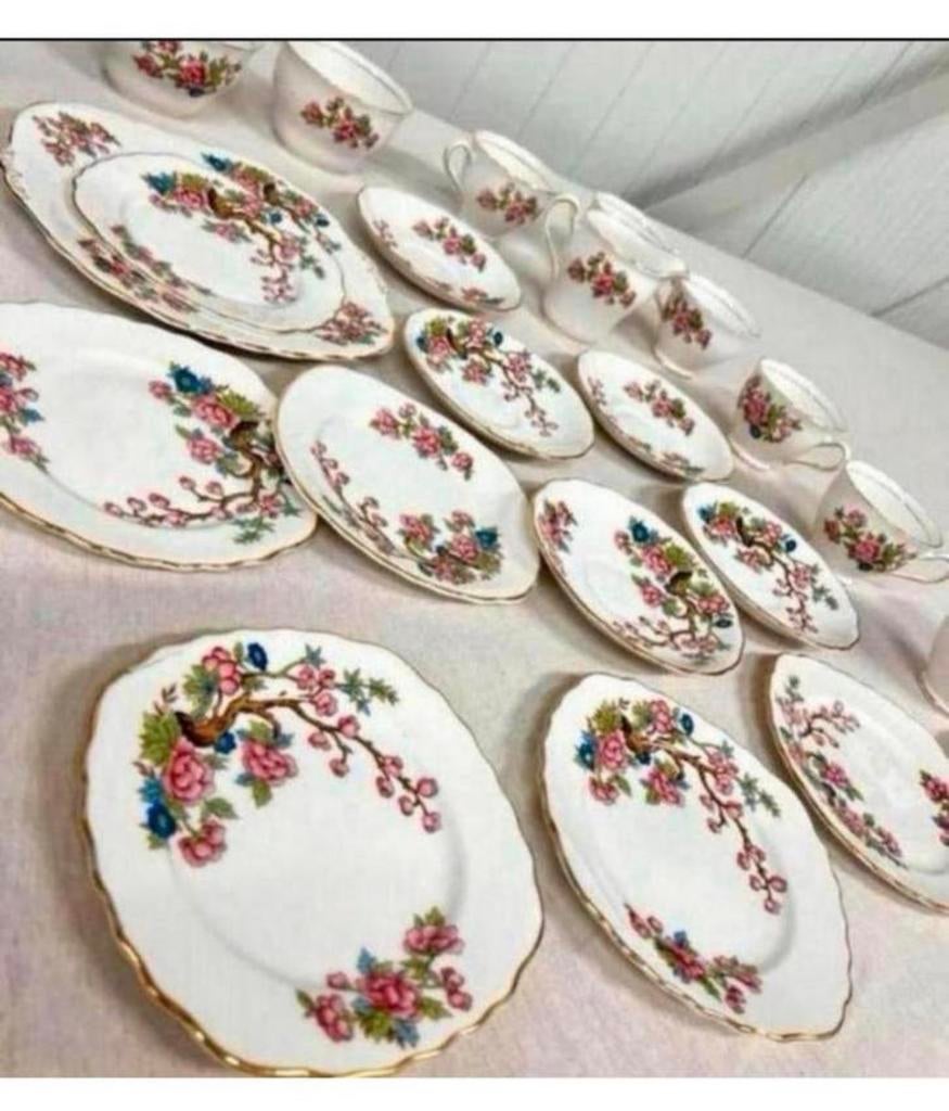 Colclough antiek thee servies set Indian Tree-patroon 1950, Antiek en Kunst, Ophalen of Verzenden