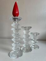 3 Iittala Festivo Kandelaar Glas 6- 4- 2 knoops  Nieuwstaat, Ophalen of Verzenden, Zo goed als nieuw, Overige materialen, Minder dan 25 cm