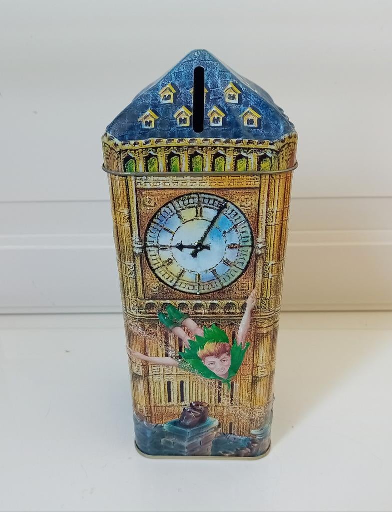 Blik/ spaarpot Peter Pan film Disney- Churchill's, Ophalen of Verzenden, Zo goed als nieuw, Overige