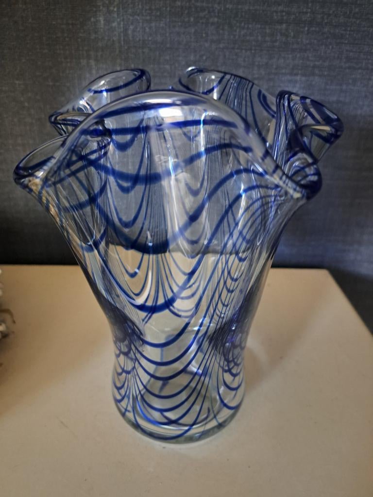 Venini biaconi murano vaas fazzoletto stijl, Antiek en Kunst, Ophalen of Verzenden