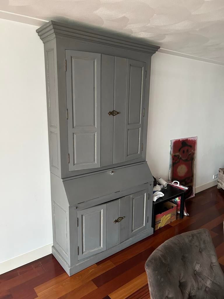 Mooie landelijke grijze kast, Huis en Inrichting, Kasten | Overige, Gebruikt, Ophalen