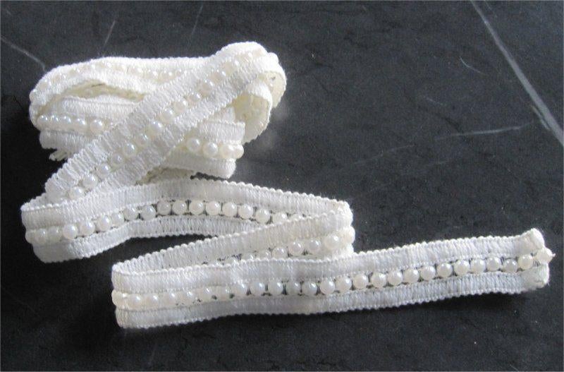 Brocant sierband met parels, Ophalen of Verzenden