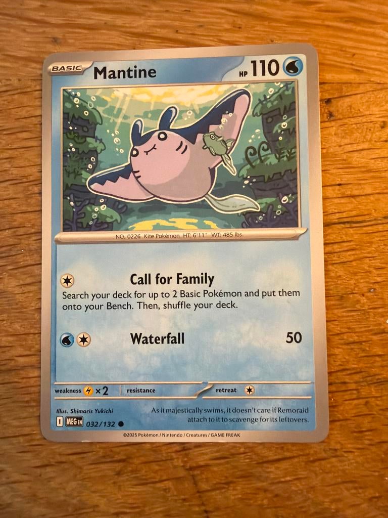 Pokémon Kaart Mantine 032/132 (2025) - Zo goed als nieuw, Ophalen of Verzenden, Zo goed als nieuw, Losse kaart